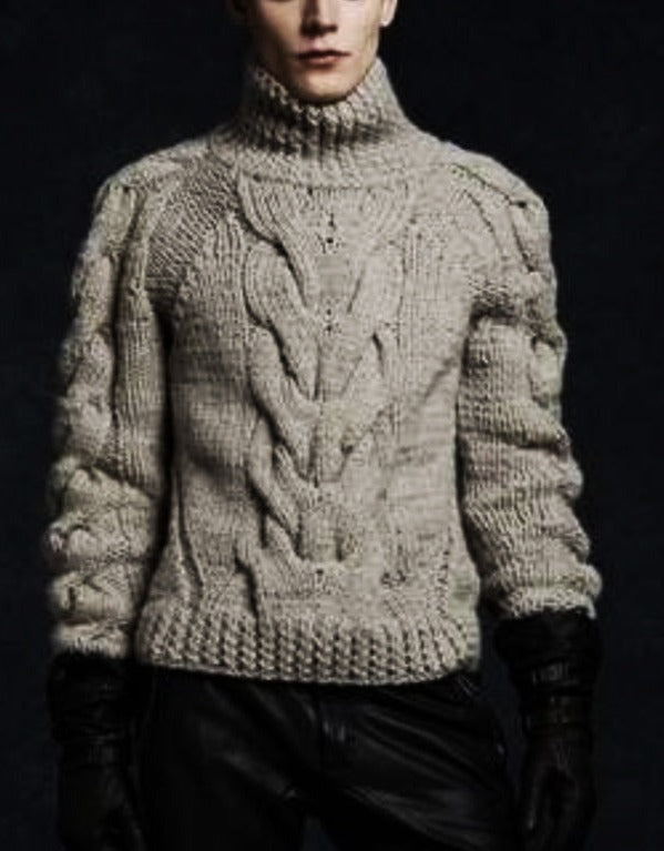 Men Hand Knit Turtleneck Sweater 255B - KnitWearMasters