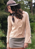 Women's Hand Knit V-neck Sweater 59J - KnitWearMasters
