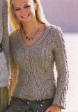 Women's Hand Knit V-neck Sweater 63J - KnitWearMasters