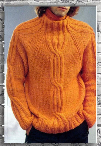Men's Hand Knitted Wool Turtleneck Sweater 44B - KnitWearMasters